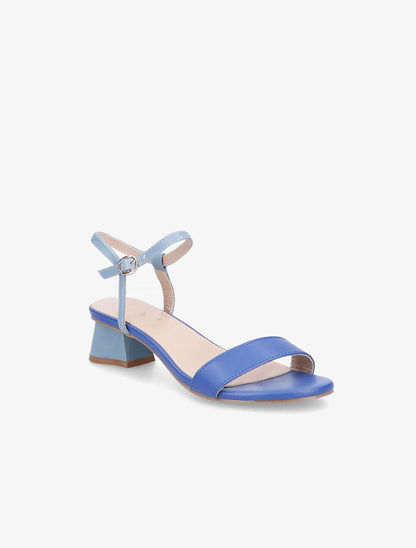 Sandales à bride et talons stylisés - Bleu - 3