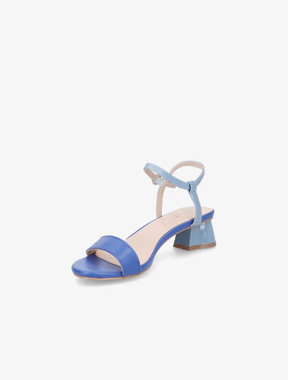 Sandales à bride et talons stylisés - Bleu - 4