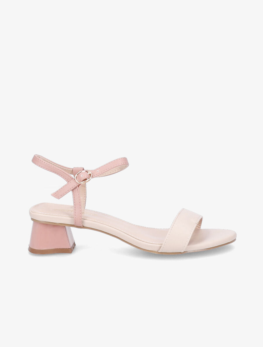 Sandales à bride et talons stylisés - Beige/rose - 5