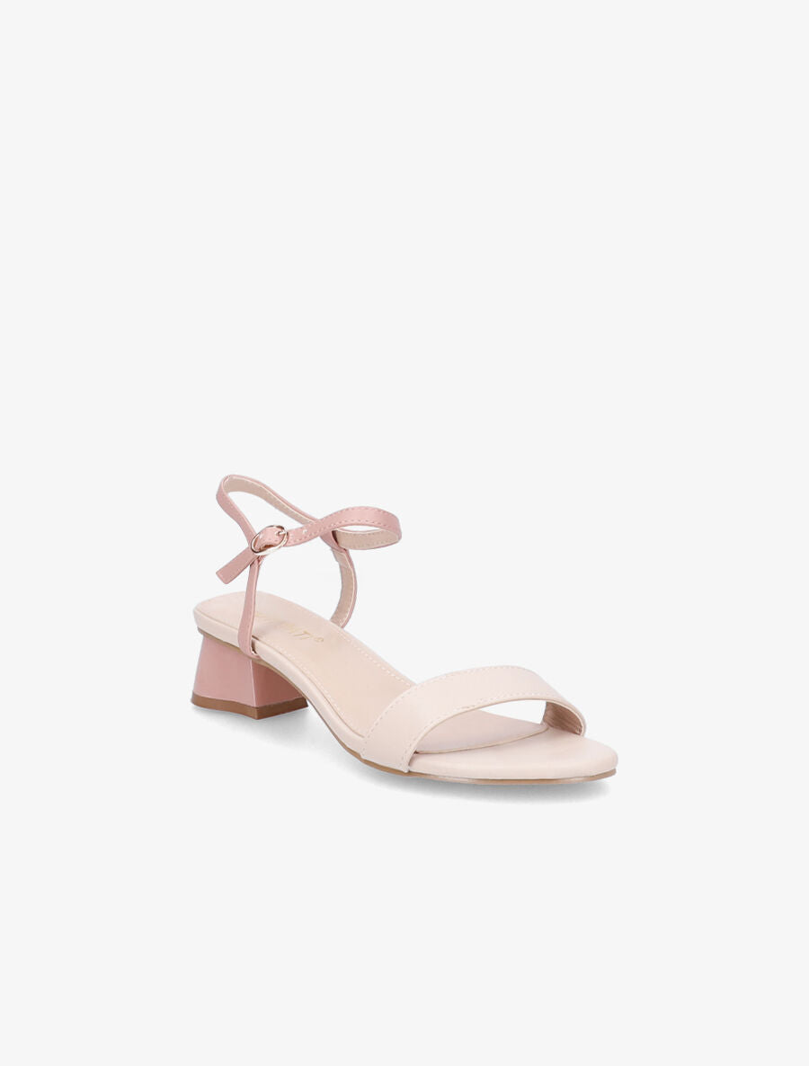 Sandales à bride et talons stylisés - Beige/rose - 2
