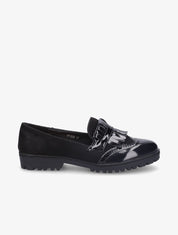 Mocassins bi-matière à franges - Noir - 5