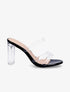 Mules à triple ganses et talons transparents - Noir - 1