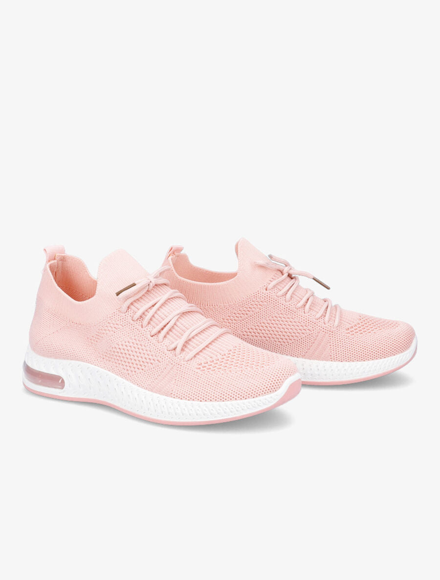 Running à lacets et semelles stylisées - Rose pâle - 4