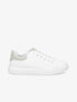 Sneakers à contrefort et languette en suédine - Blanc/vert amande - 1