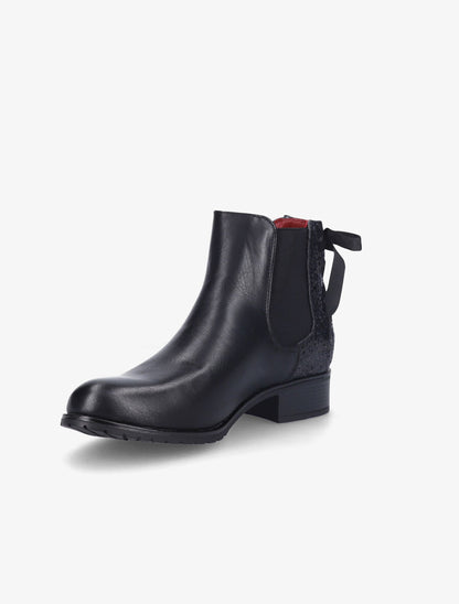 Chelsea boots à contrefort pailleté et lacets - Noir - 3