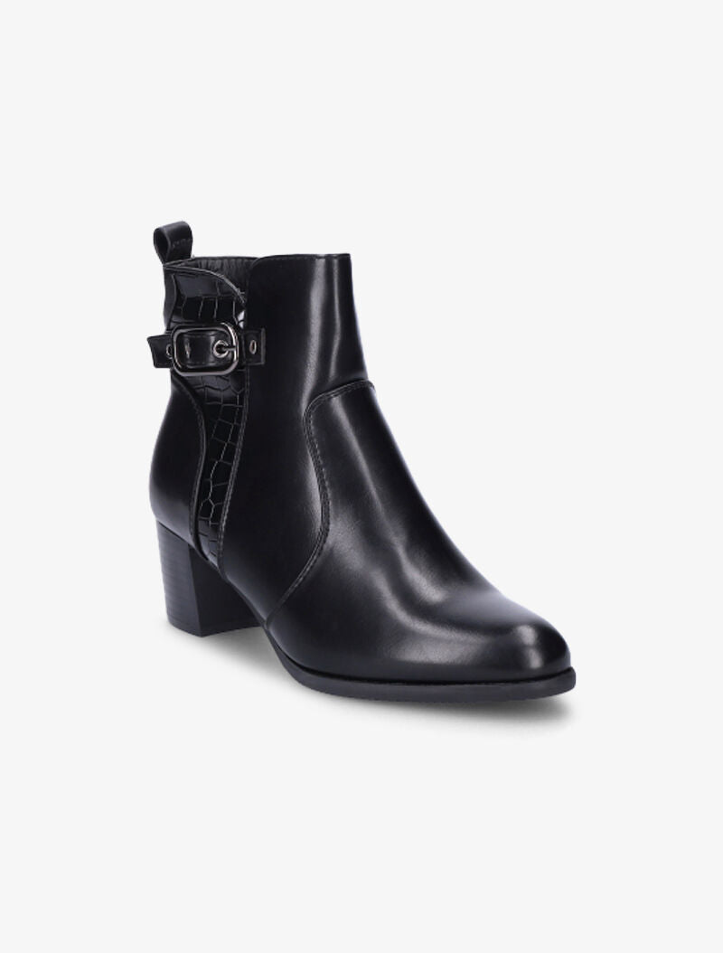 Bottines bi-matière à sangle - Noir - 2