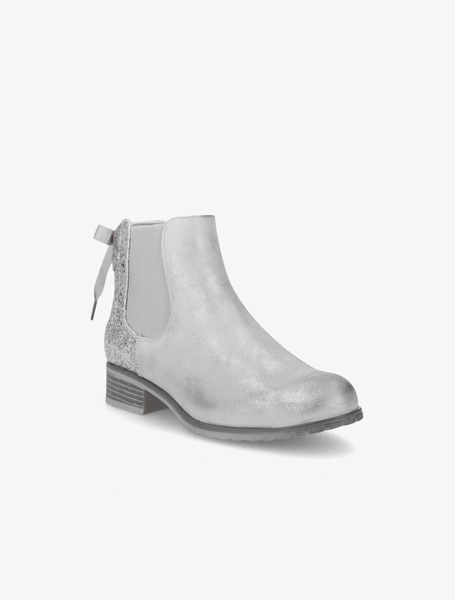 Chelsea boots à contrefort pailleté et lacets - Gris clair - 2