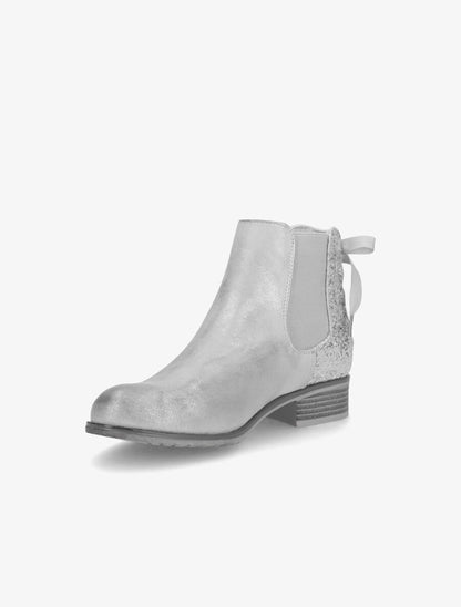 Chelsea boots à contrefort pailleté et lacets - Gris clair - 3