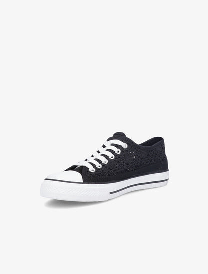 Tennis en crochet et bout en gomme - Noir - 4