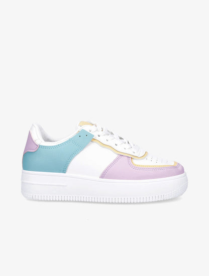 Sneakers à empiècements contrastants - Lilas/vert d&