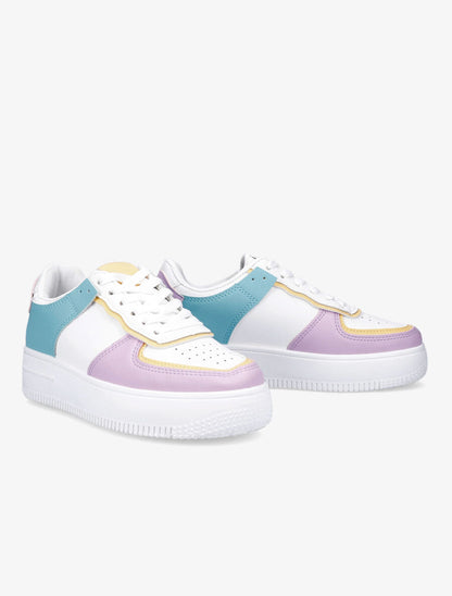 Sneakers à empiècements contrastants - Lilas/vert d&