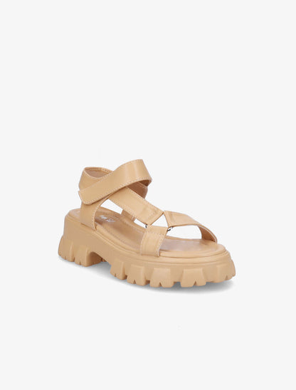 Sandales à semelles chunky - Camel - 2