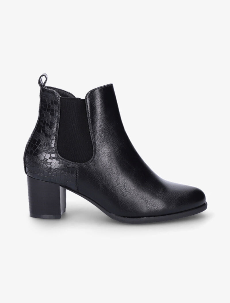 Bottines à contrefort croco et à bouts pointus - Noir - 2
