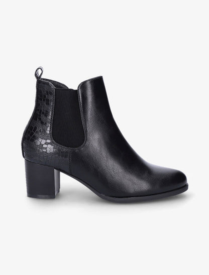 Bottines à contrefort croco et à bouts pointus - Noir - 2
