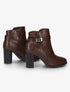 Bottines bi-matière à talon - Marron - 5