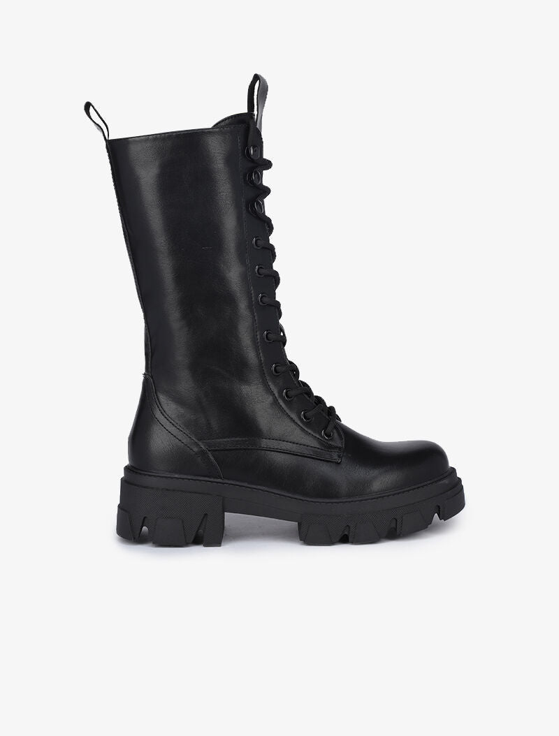 Boots montantes style militaire - Noir - 2