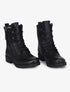 Boots style grunge bi-matière à zip décoratif - Noir - 1