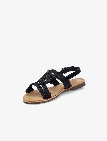 Nu-pieds à ganses entrelacées - Noir - 3