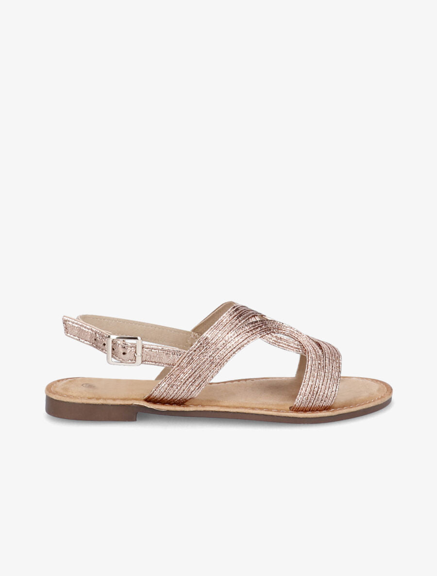 Nu-pieds à ganses entrelacées - Champagne - 2