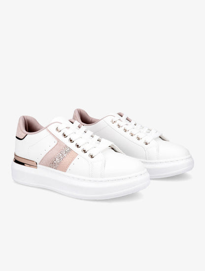 Sneakers à détail métallique - Rose - 4