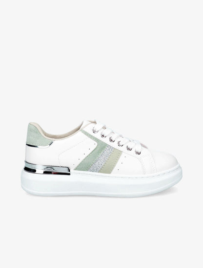 Sneakers à détail métallique - Vert d&