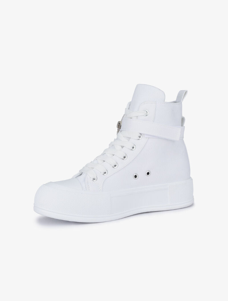 Baskets montantes avec pochette amovible - Blanc - 3