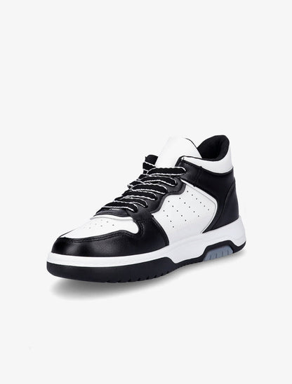 Sneakers montantes en simili - Noir - 3
