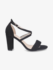 Sandales en suédine à talons classique - Noir - 1