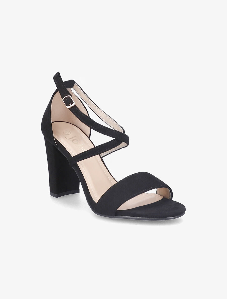 Sandales en suédine à talons classique - Noir - 2