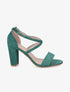 Sandales en suédine à talons classique - Vert - 1