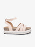 Sandales simili à plateforme stylisée - Rose pâle - 1