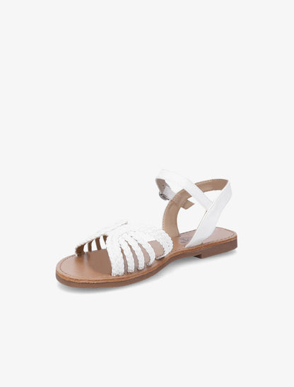 Nu-pieds à ganses tressées entrelacées - Blanc - 3