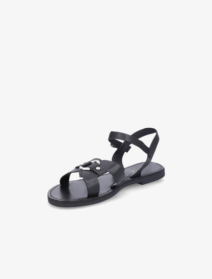 Nu-pieds à ganses stylisées - Noir - 4