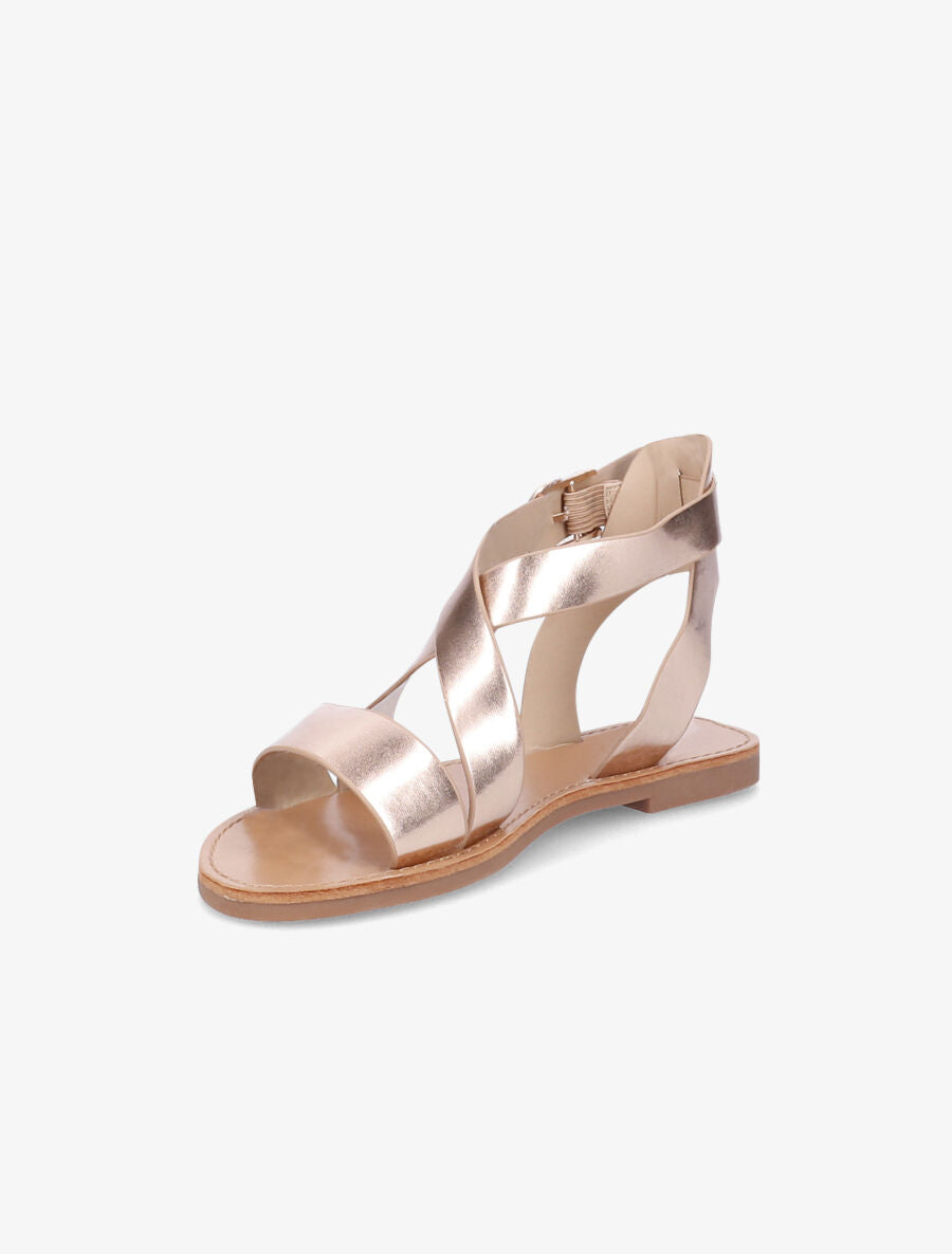 Sandales en simili à brides croisées - Rose gold - 3