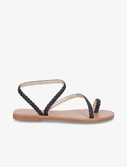 Nu-pieds en simili tressé - Noir - 3
