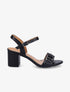 Sandales à talons et brides à boucle métallique - Noir - 1