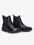 Boots effet croco vernis et détail billes noires - Noir - 1