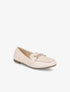 Mocassins à boucle en simili tressé - Beige - 1