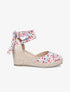 Espadrilles compensées imprimé fleuri - Rose - 5