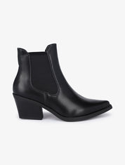 Bottines en simili à bouts pointus - Noir - 6