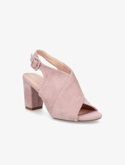 Sandales en suédine à ganses croisées - Rose - 2