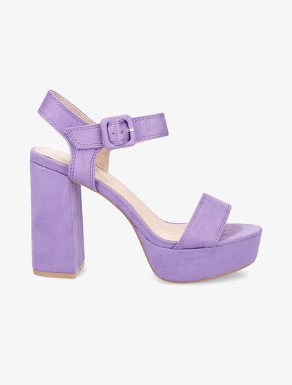 Sandales à plateforme et ganses simples - Lilas - 5