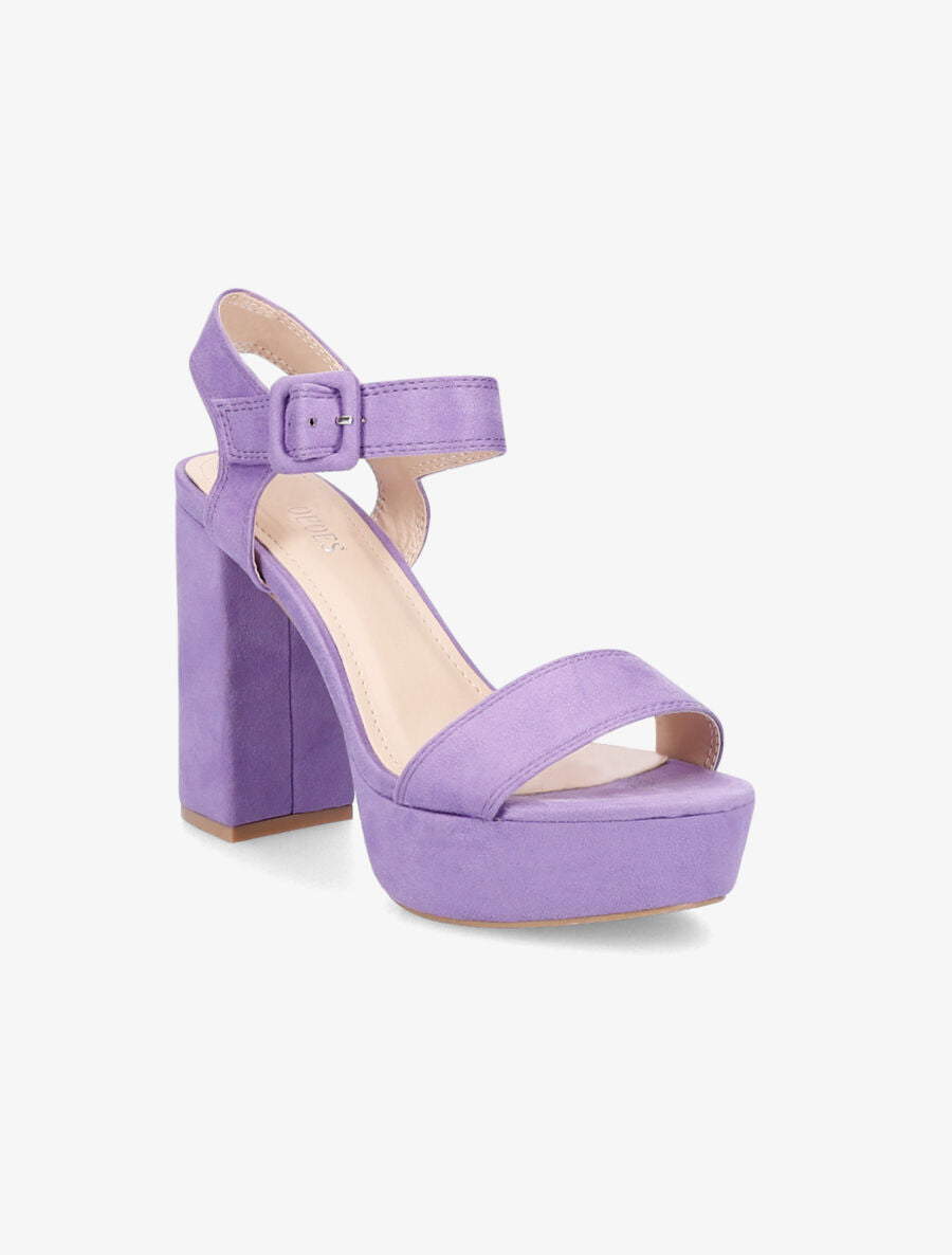 Sandales à plateforme et ganses simples - Lilas - 2