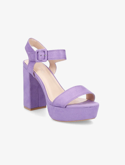 Sandales à plateforme et ganses simples - Lilas - 2