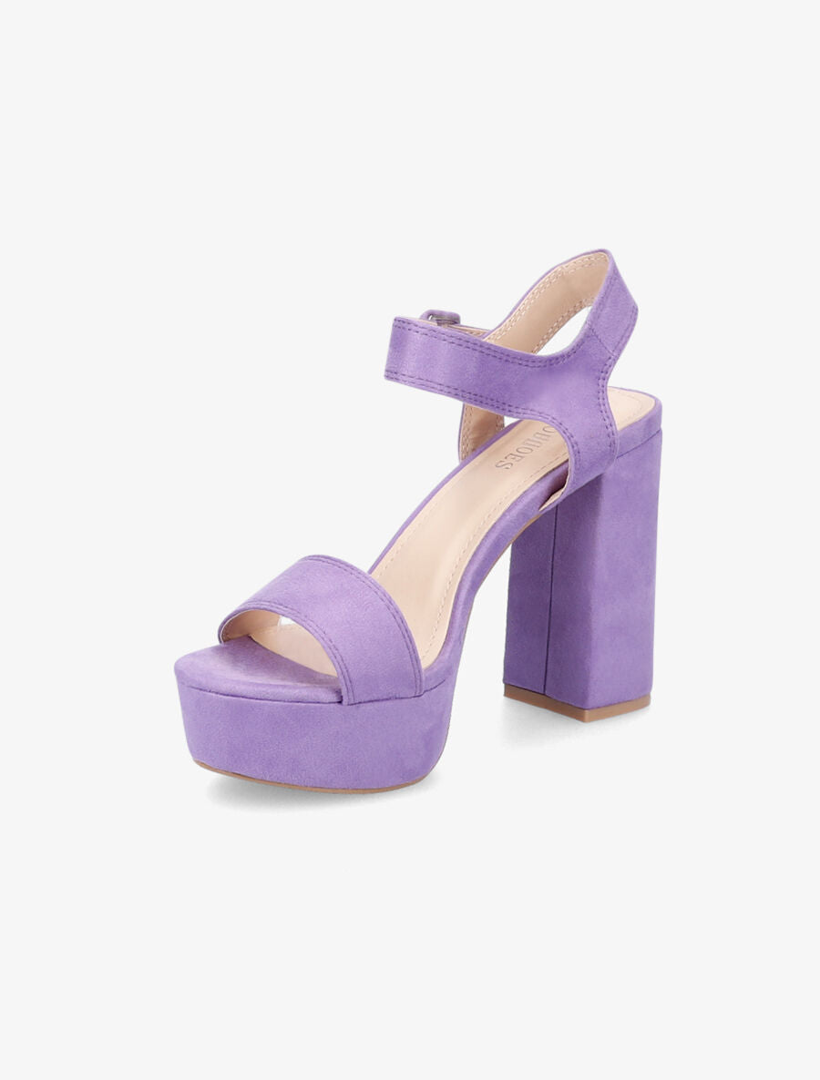 Sandales à plateforme et ganses simples - Lilas - 3