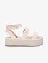 Nu-pieds en suédine à double ganses - Beige - 1