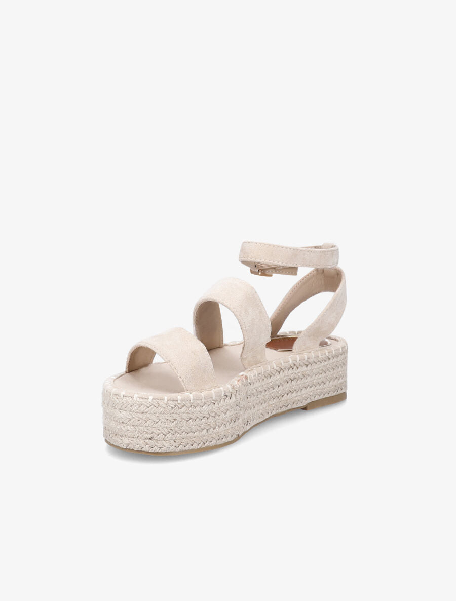 Nu-pieds en suédine à double ganses - Beige - 3