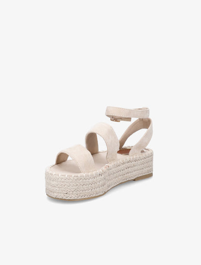 Nu-pieds en suédine à double ganses - Beige - 3