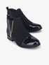Bottines plates à bouts et contreforts vernis - Marine - 5
