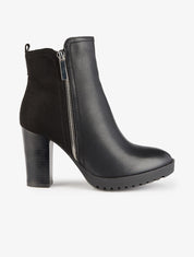 Bottines montantes bimatière - Noir - 1